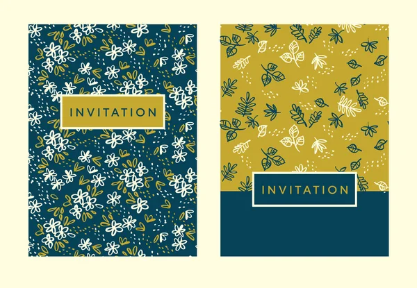 Naive simple floral pattern for  invitation — Stock Vector