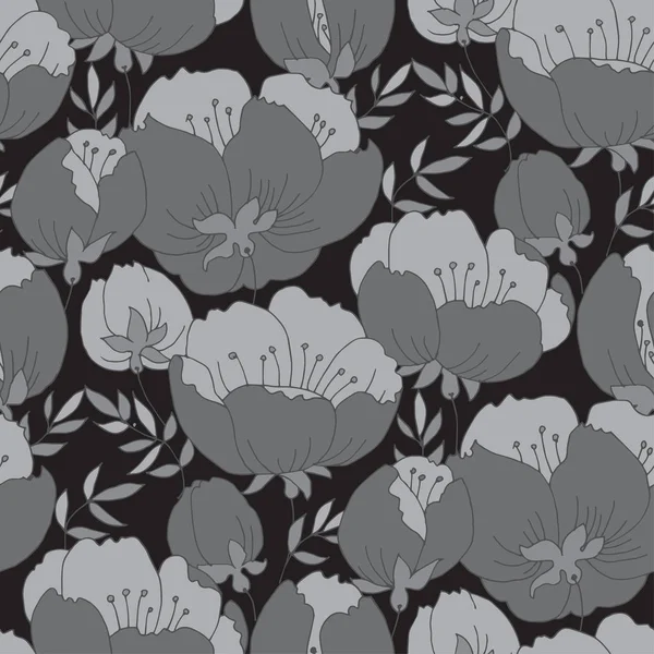 Concept motif de fleur de rose grise. Floraison printanière — Image vectorielle