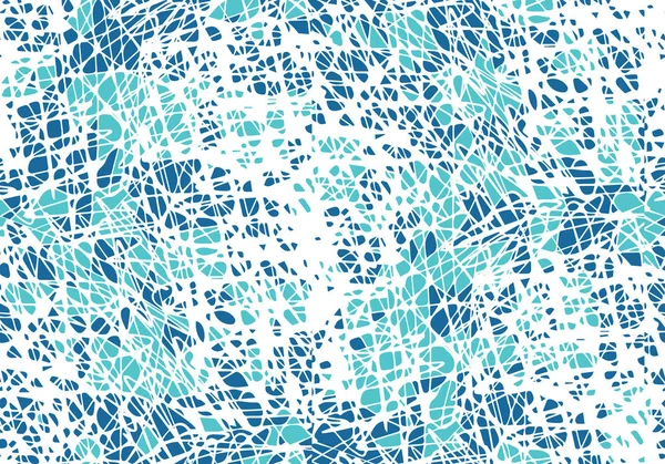 Modello senza soluzione di continuità con mosaico caos blu e bianco — Vettoriale Stock