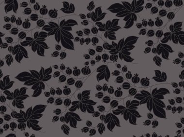 Dekoratif kuş üzümü dalları seamless modeli. 