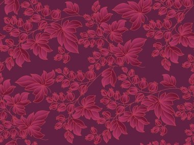 Dekoratif kuş üzümü dalları seamless modeli. 
