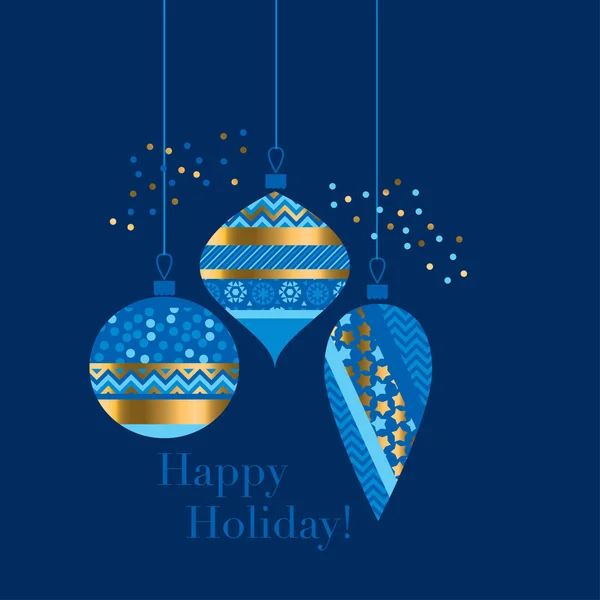 Boule d'or et bleu élément de conception de Noël — Image vectorielle