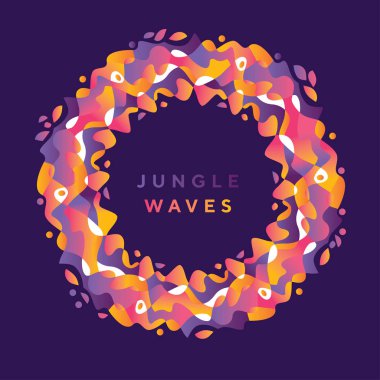 Soyut geometri yuvarlak çelenk tasarım öğesi 