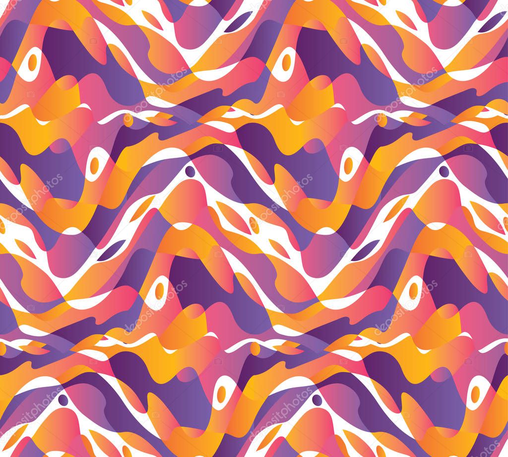 Dynamic wavy shapes seamless pattern 