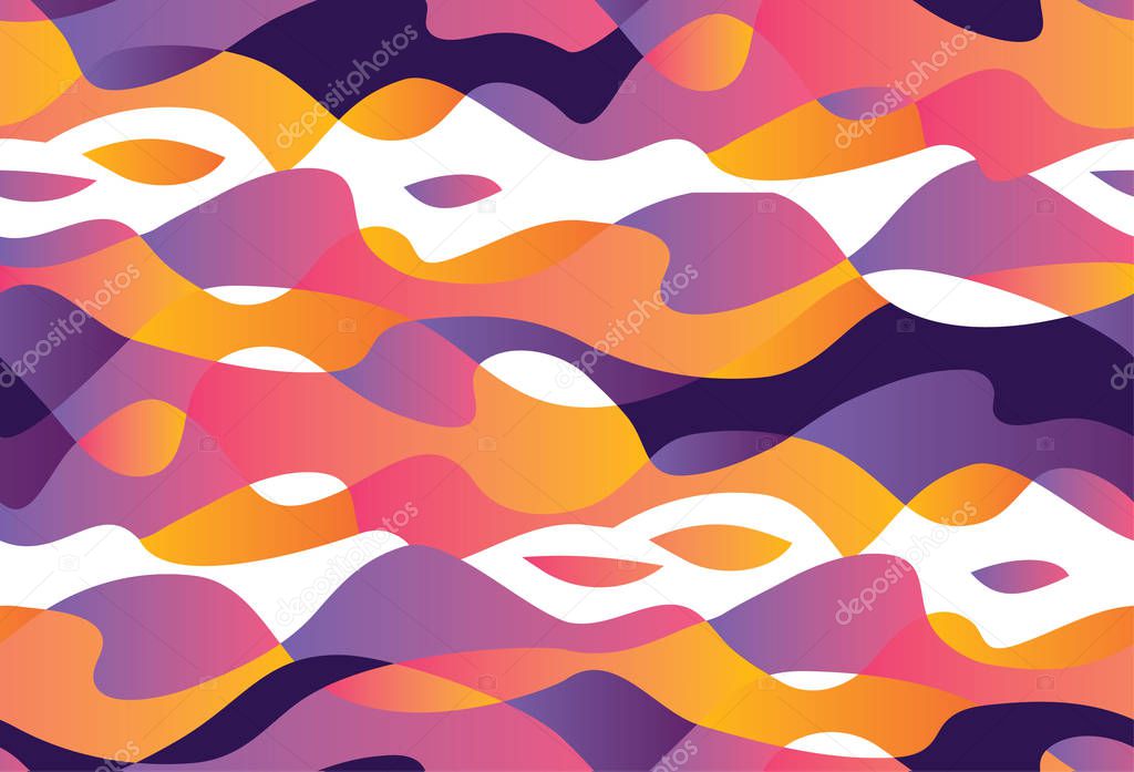 Abstract tropical colors shapes seamless pattern 