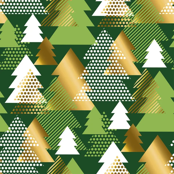 幾何学的なクリスマス ツリー高級シームレス パターン. — ストックベクタ