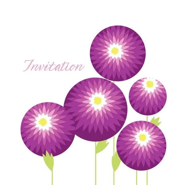 Crisantemo decorativo flores elemento de diseño — Vector de stock