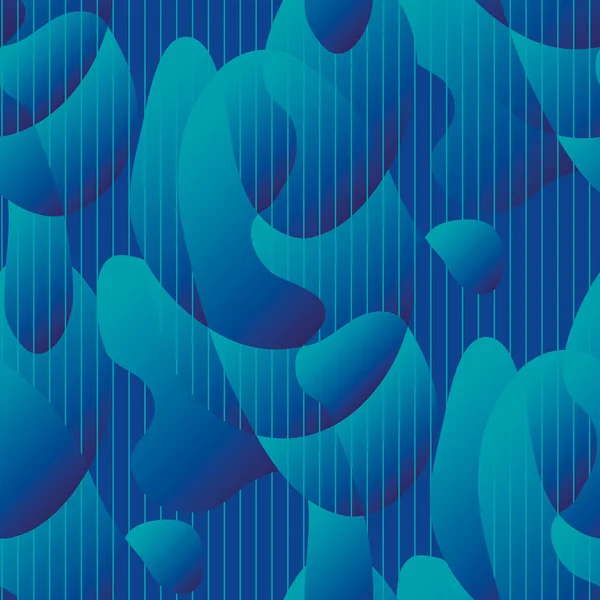 Ola abstracta fluido azul creativo patrón sin costuras — Vector de stock