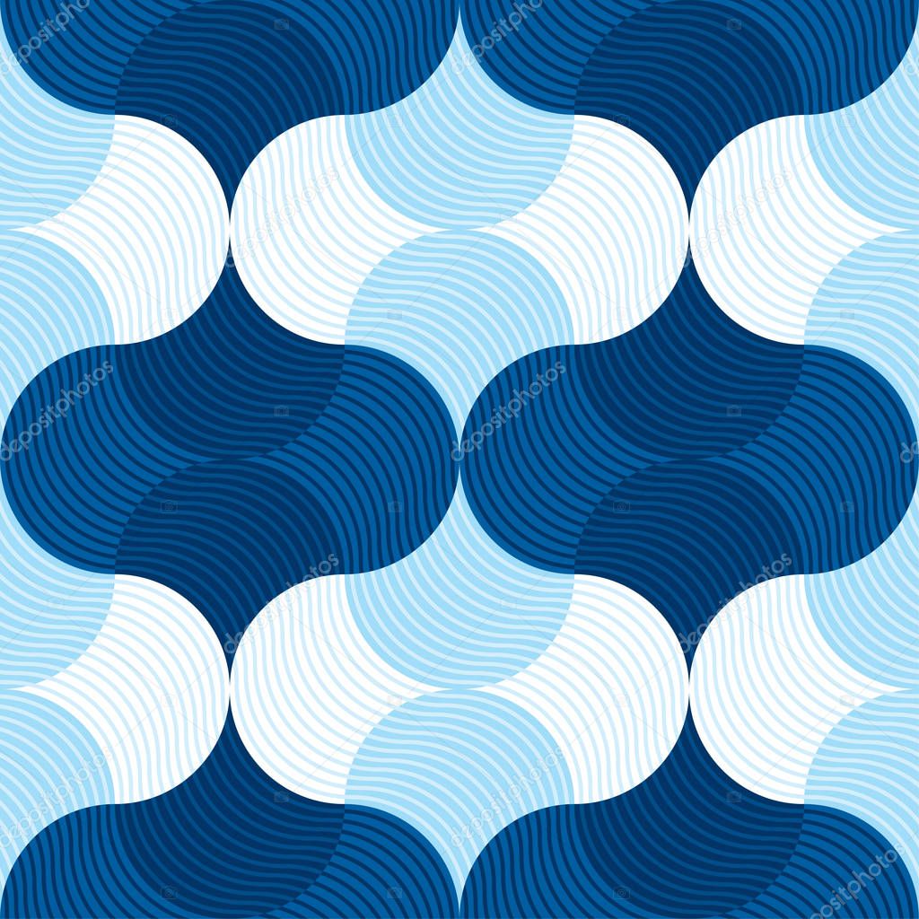Retro sea water abstract geometry seemless pattern