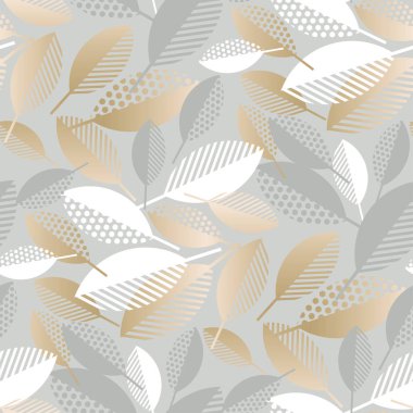 Dikişsiz desen lüks geometrik sonbahar yaprakları