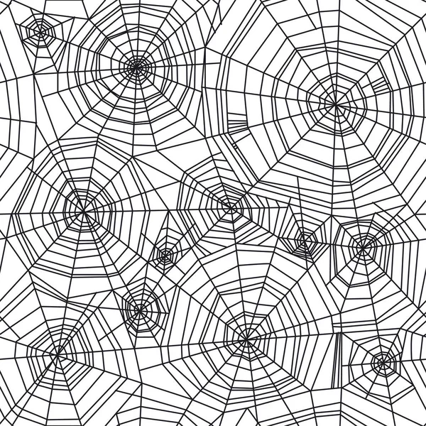 Tela de araña abstracta patrón inconsútil de Halloween — Vector de stock