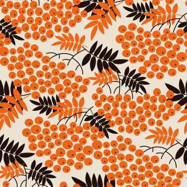 Siyah ve turuncu rowanberry seamless modeli 