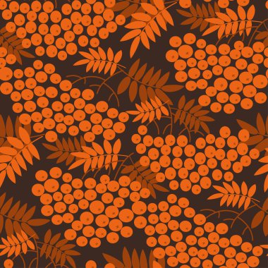 Sonbahar serin turuncu rowanberry seamless modeli