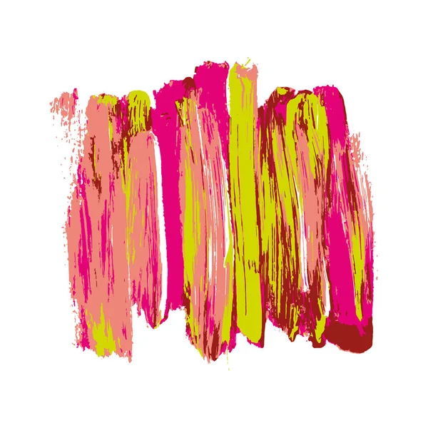 핑크와 봄 녹색 브러시 스트로크 디자인 요소 — 스톡 벡터