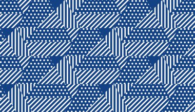 Mavi ve beyaz basit geometrik seamless modeli