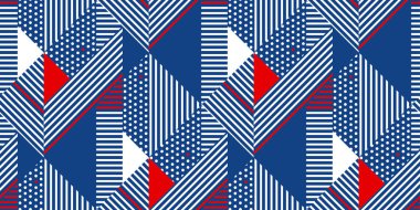 Mavi ve beyaz çizgili geometrik seamless modeli.