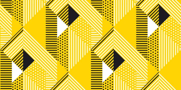 Modèle moderne sans couture géométrique jaune et noir — Image vectorielle