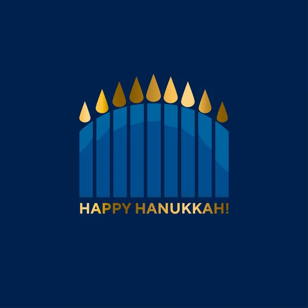 Menorá judaico ícone vetorial simples. símbolo de velas hanuka . — Vetor de Stock