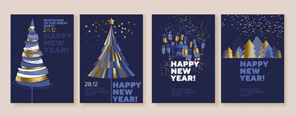 Yeni yıl ve soyut Noel ağacı posterler