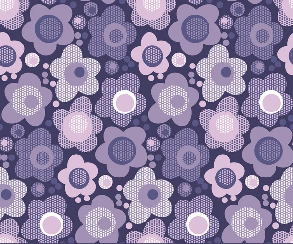 Цветущие фиолетовые цветы бесшовный узор — стоковый вектор