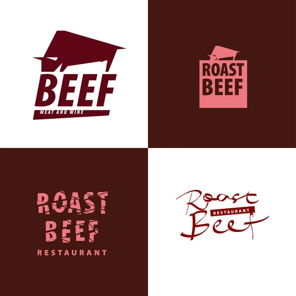 Concepto carne restaurante logo . — Vector de stock