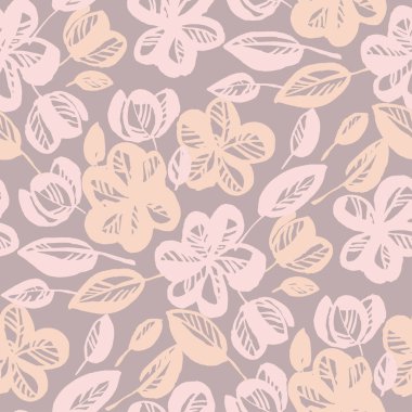 Pastel gül gölge soyut çiçek seamless modeli