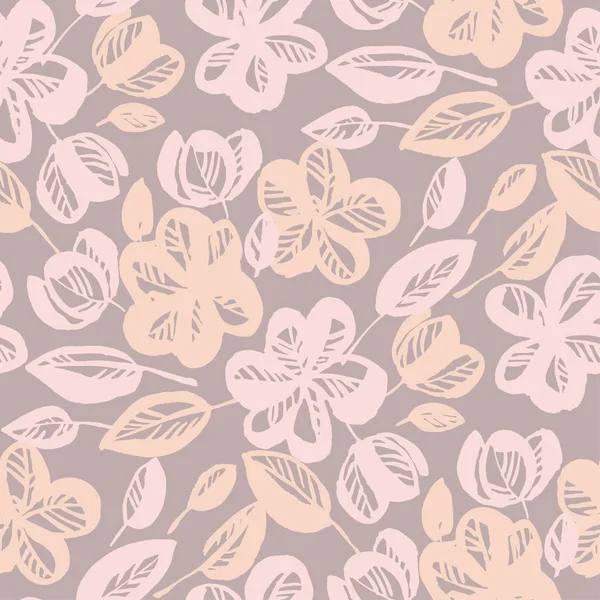 Pastel rosa sombra flor abstracta patrón sin costura — Vector de stock