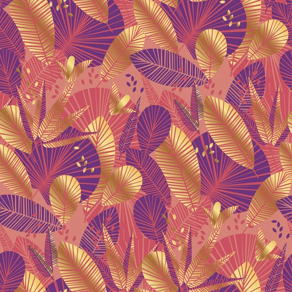 Corail tropical nad or motif sans couture — Image vectorielle