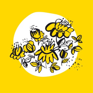 Çizilen renk vektör çizim çiçek el