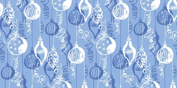 Різдвяні прикраси ручним малюнком безшовний кольоровий візерунок — стоковий вектор