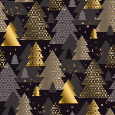 Lüks en az Noel ağacı seamless modeli.