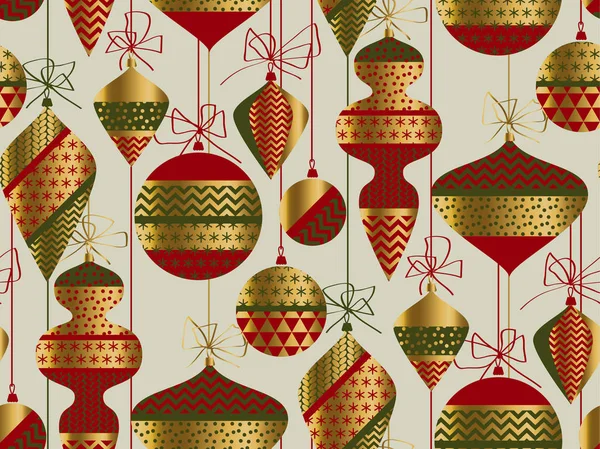 Vintage Christmas ornamenten decoratie naadloze patroon — Stockvector