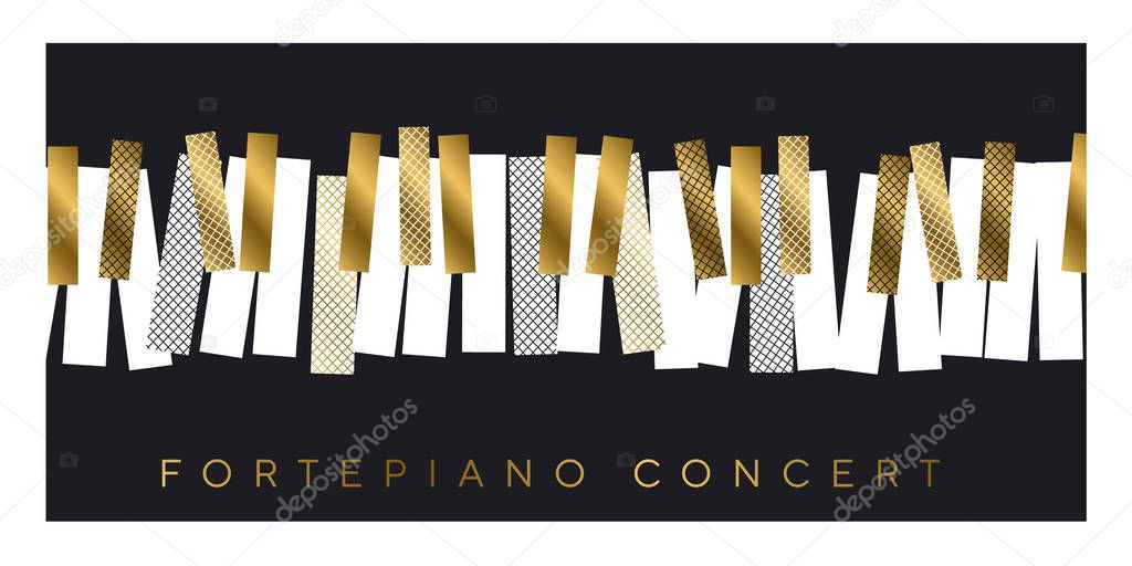 Abstract gold and black invitation for music concert