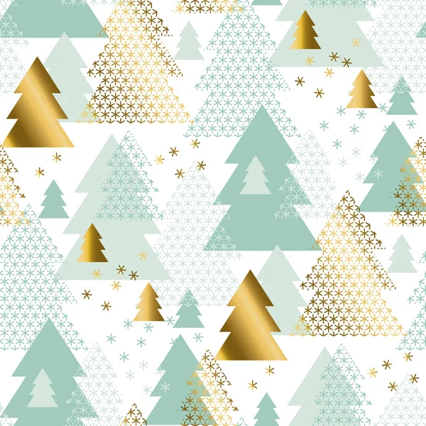 パステル調の優しいクリスマス ツリーのシームレス パターン — ストックベクタ