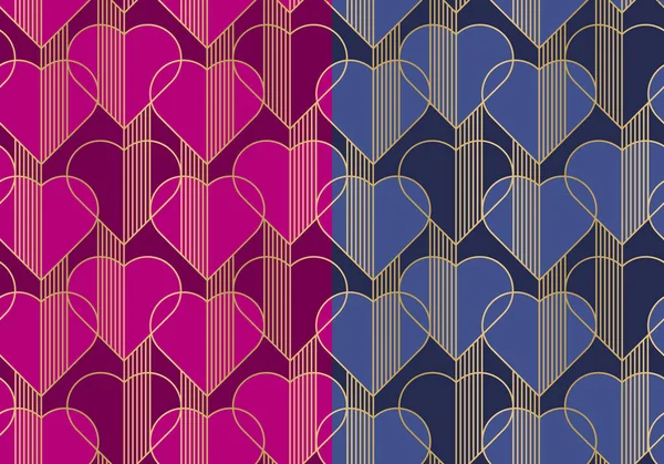 Coeurs multicolore motif vectoriel sans couture — Image vectorielle
