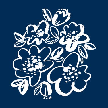 Vektör çizim çiçek el çekilmiş