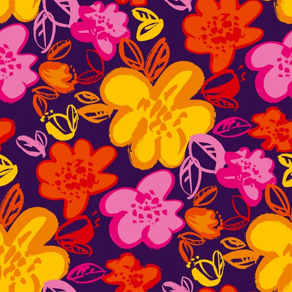 Floral kleurenpatroon naadloze vector — Stockvector