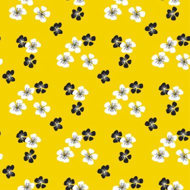 Sakura çiçek blossom Dikişsiz desen sarı