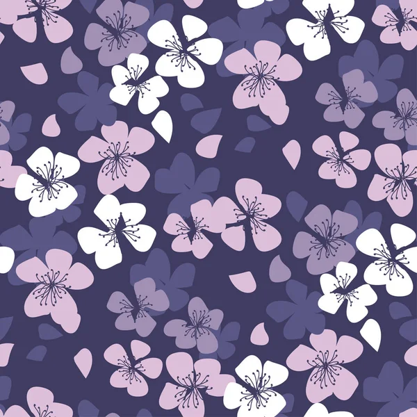 Laconic sakura cherry blossom seamless pattern — стоковый вектор