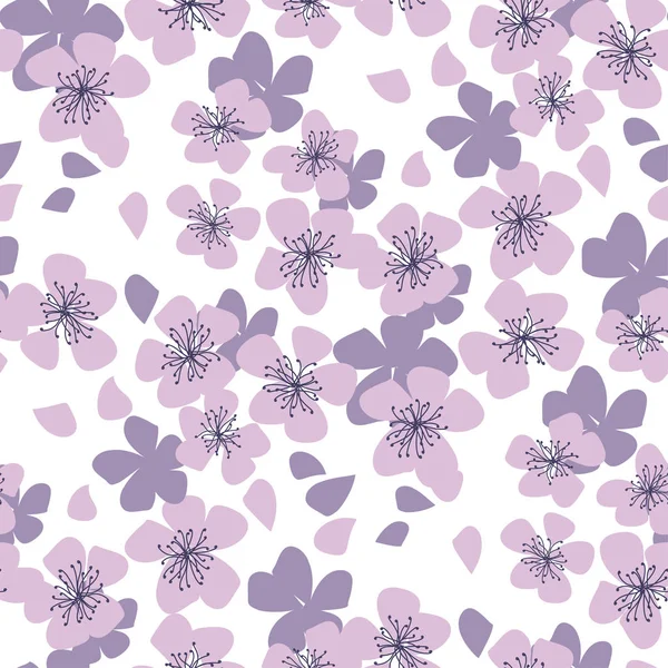 Sakura Kirsche nahtloses Muster in Pastellfarben — Stockvektor