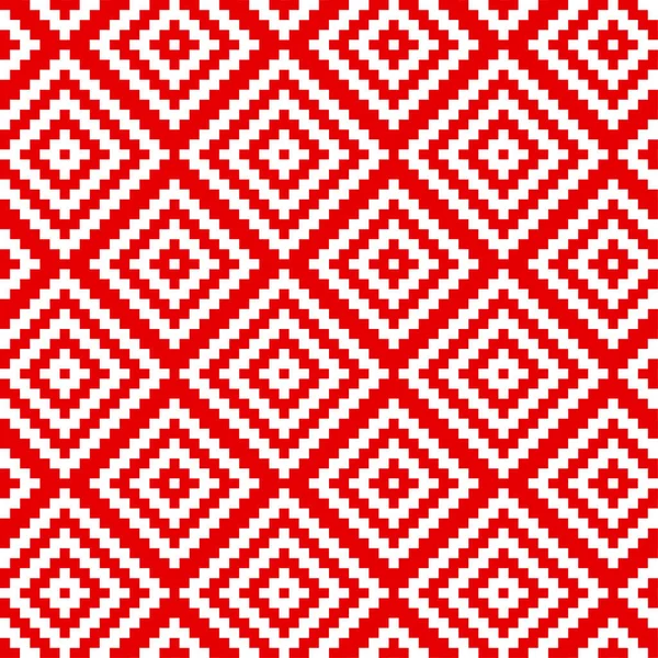 Червоний народний орнамент рукою намальований безшовний візерунок — стоковий вектор