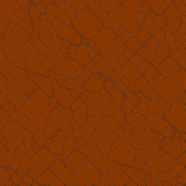 Terracota roja grietas del suelo patrón sin costura — Vector de stock