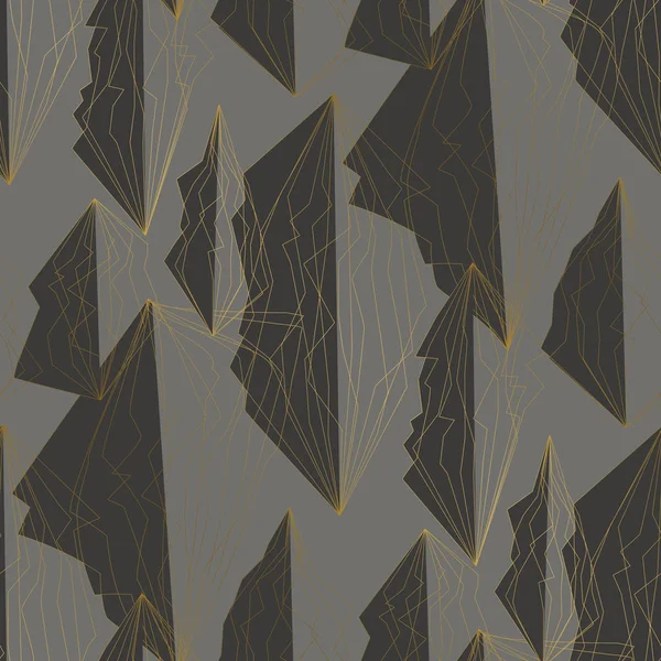 Winkellinien und Polygone nahtlose Muster — Stockvektor