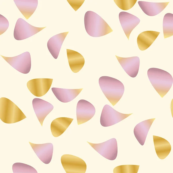 Romantiska kronblad sömlösa mönster i rosa och guld. — Stock vektor