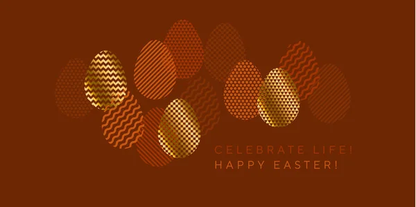 Moderno lujo texturizado huevo de Pascua conjunto para cabecera — Archivo Imágenes Vectoriales