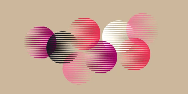 Patrón de formas de geometría redonda rosa abstracta . — Archivo Imágenes Vectoriales