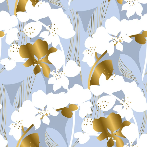 Modèle vectoriel sans couture de fleur d'orchidée — Image vectorielle