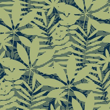 Soyut tropikal yaprakları siluet dikişsiz desen