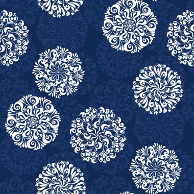 Beyaz bukle kar tanesi kış dikişsiz desen.