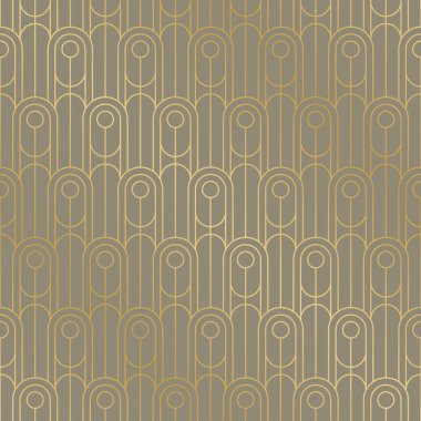 Retro art deco titreşimler geometrik dikişsiz desen